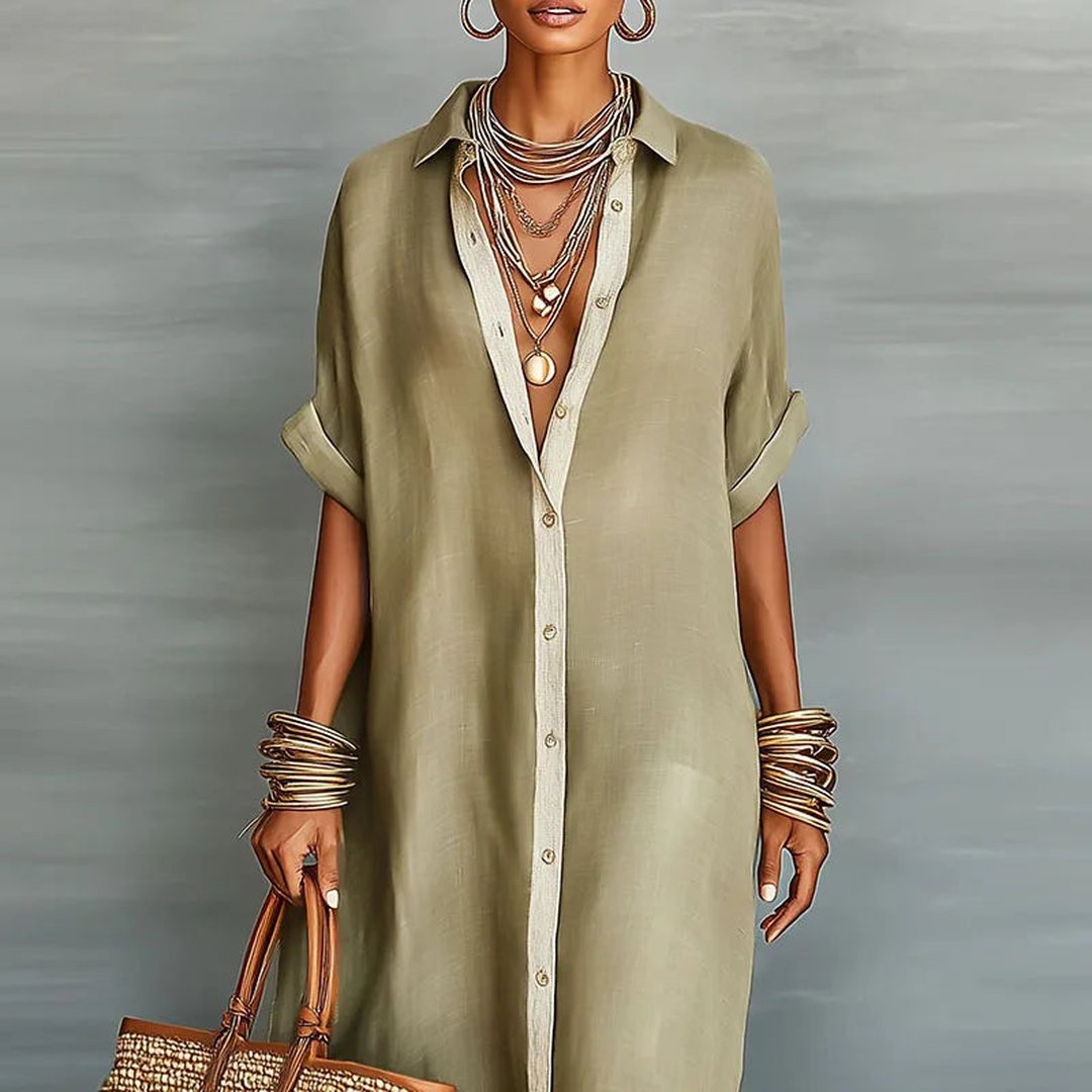 Antionette | Women's Button Down Maxi Shirt Dress