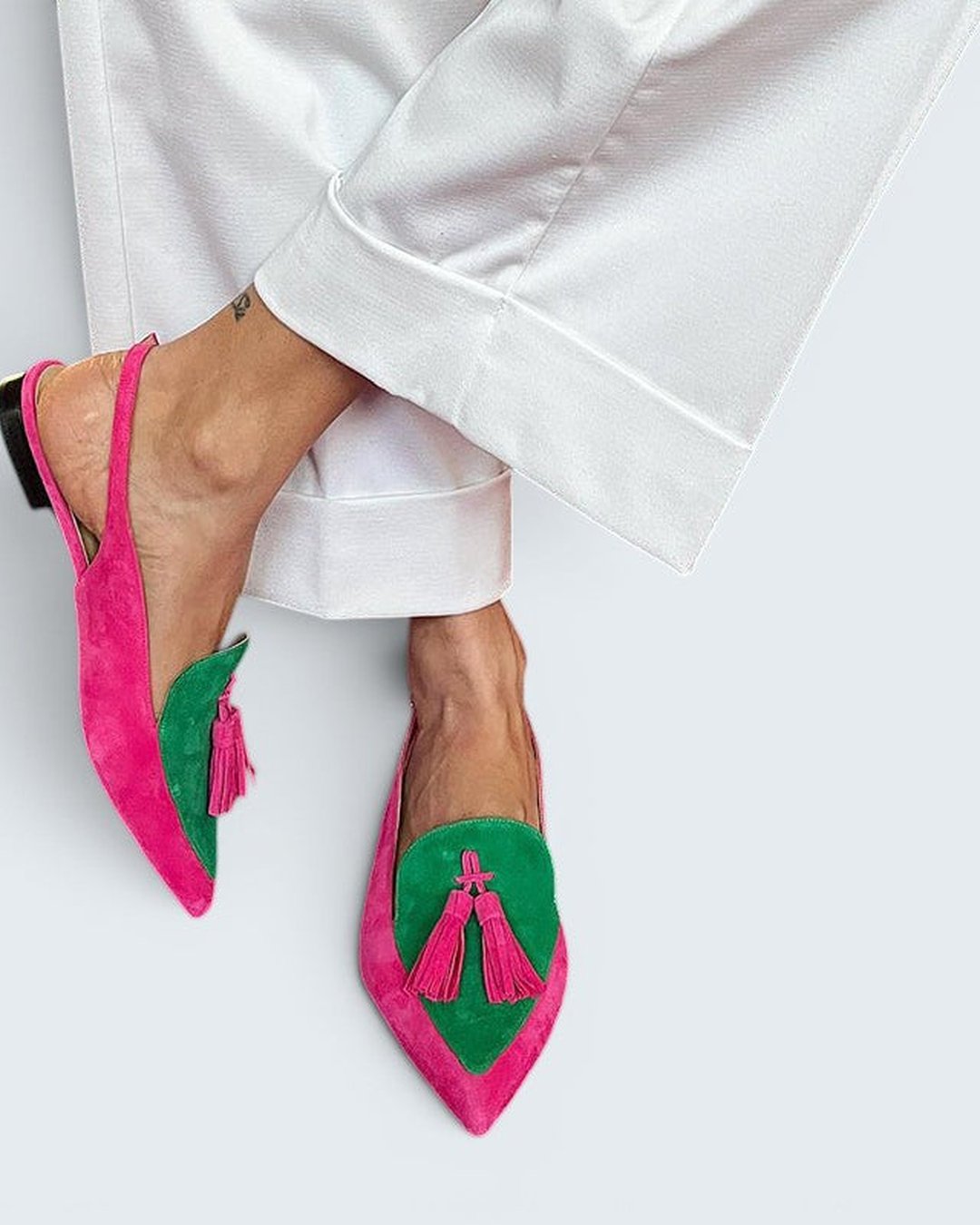 Nestle | Fringe Ballet Flats with Ankle Strap