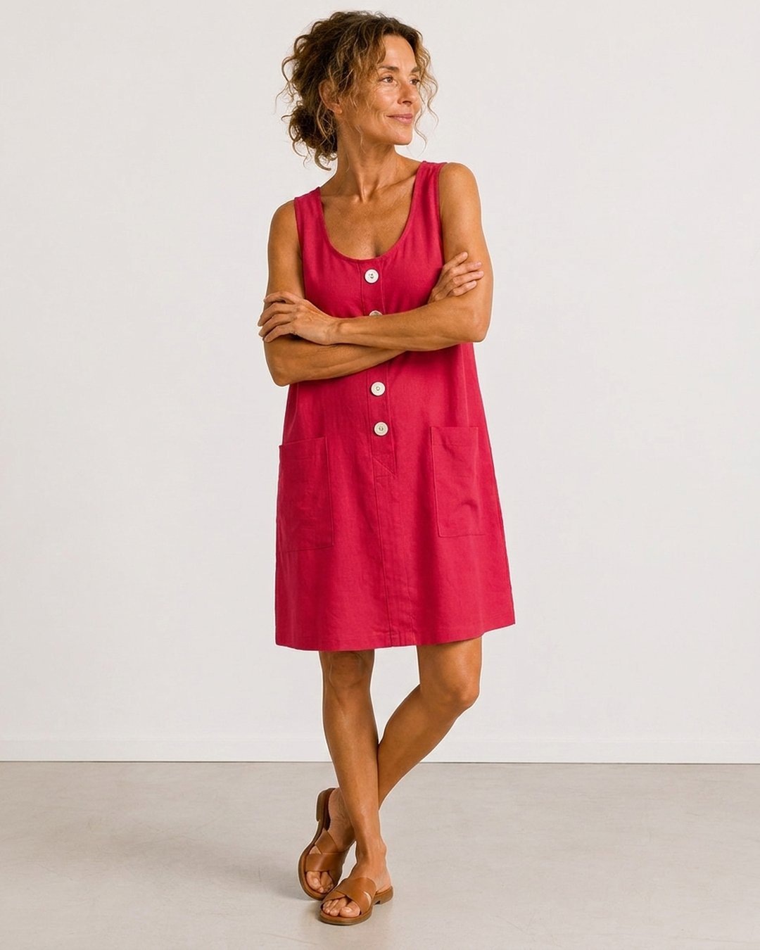 Grete | Sleeveless Button-Front Mini Dress