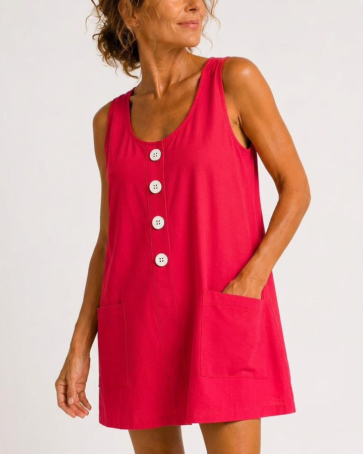Grete | Sleeveless Button-Front Mini Dress