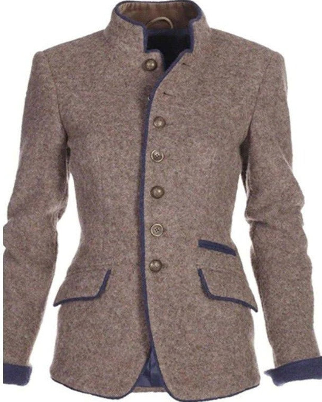 Libby | Stand-Collar Two-Tone Blazer