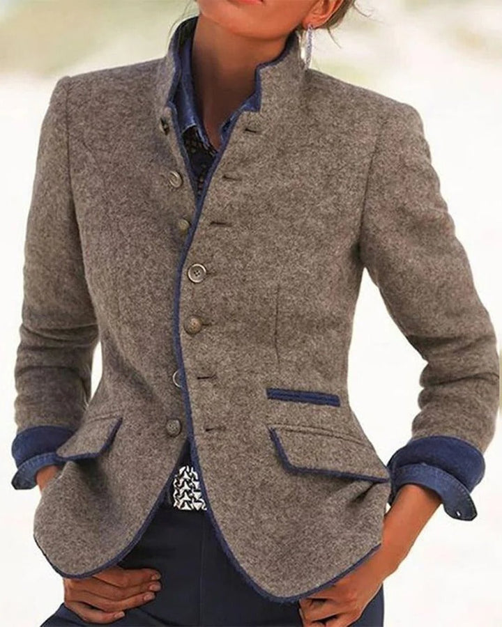 Libby | Stand-Collar Two-Tone Blazer