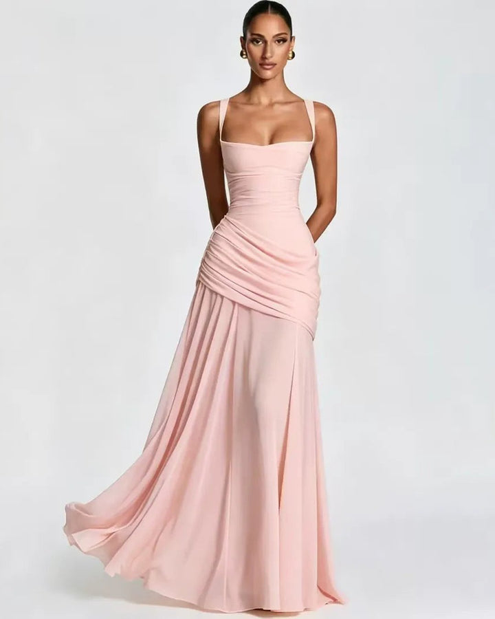 Phoebe | Maxi Dress With Ruched Square Neckline