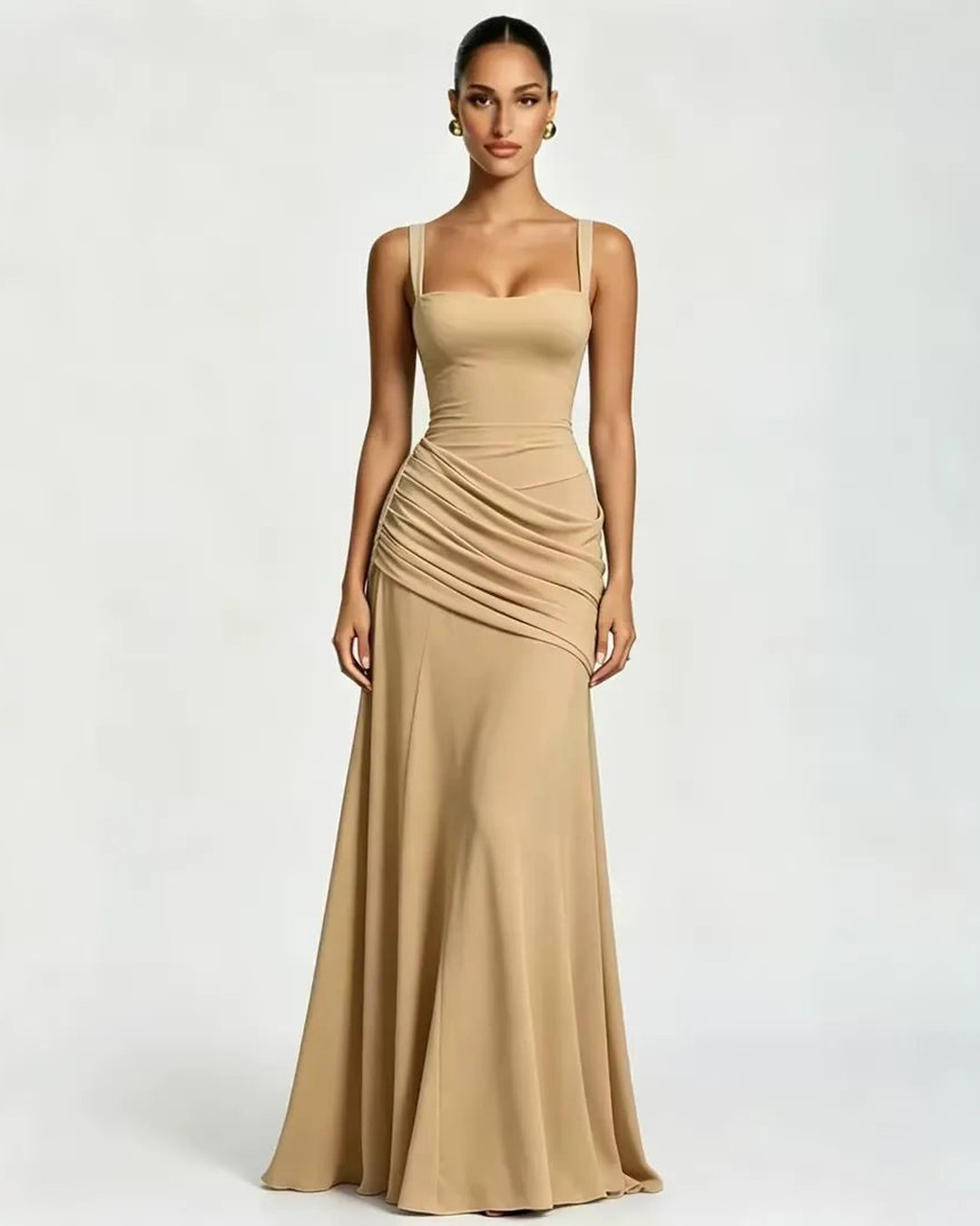 Phoebe | Maxi Dress With Ruched Square Neckline