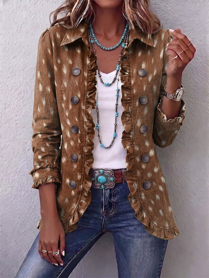 Talitha | Bohemian Animal-Print Ruffled Jacket