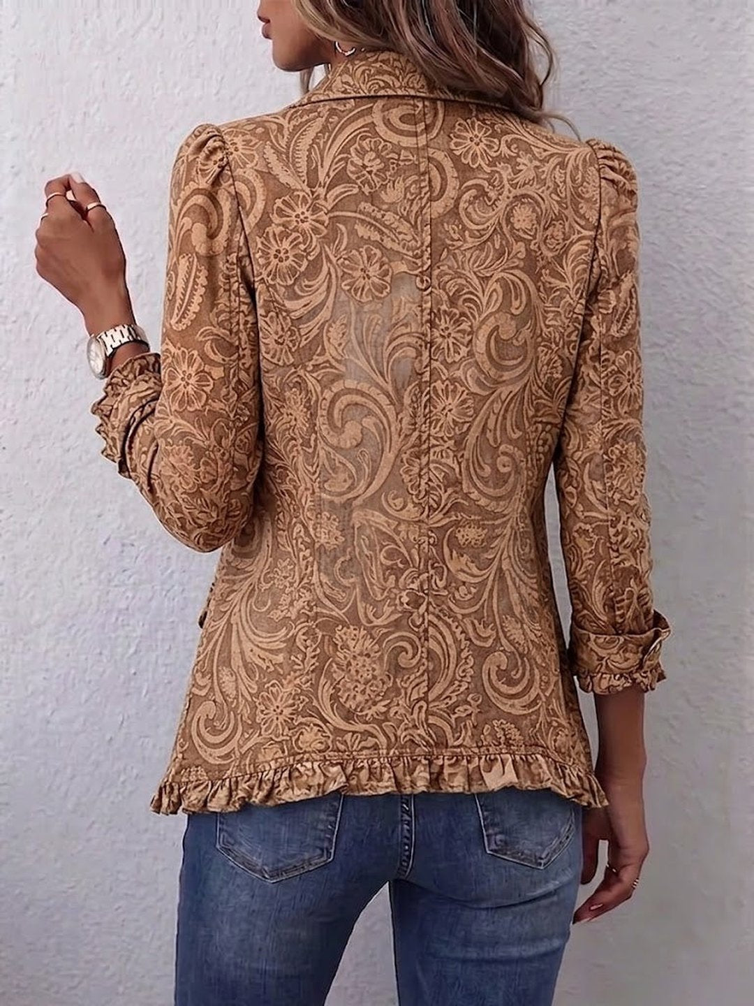 Briar | Vintage Bohemian Floral Print Ruffled Jacket