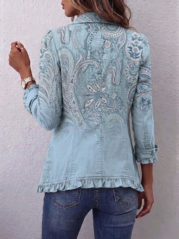 Rhiannon | Vintage Paisley Print Ruffled Jacket
