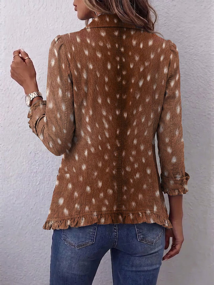 Talitha | Bohemian Animal-Print Ruffled Jacket