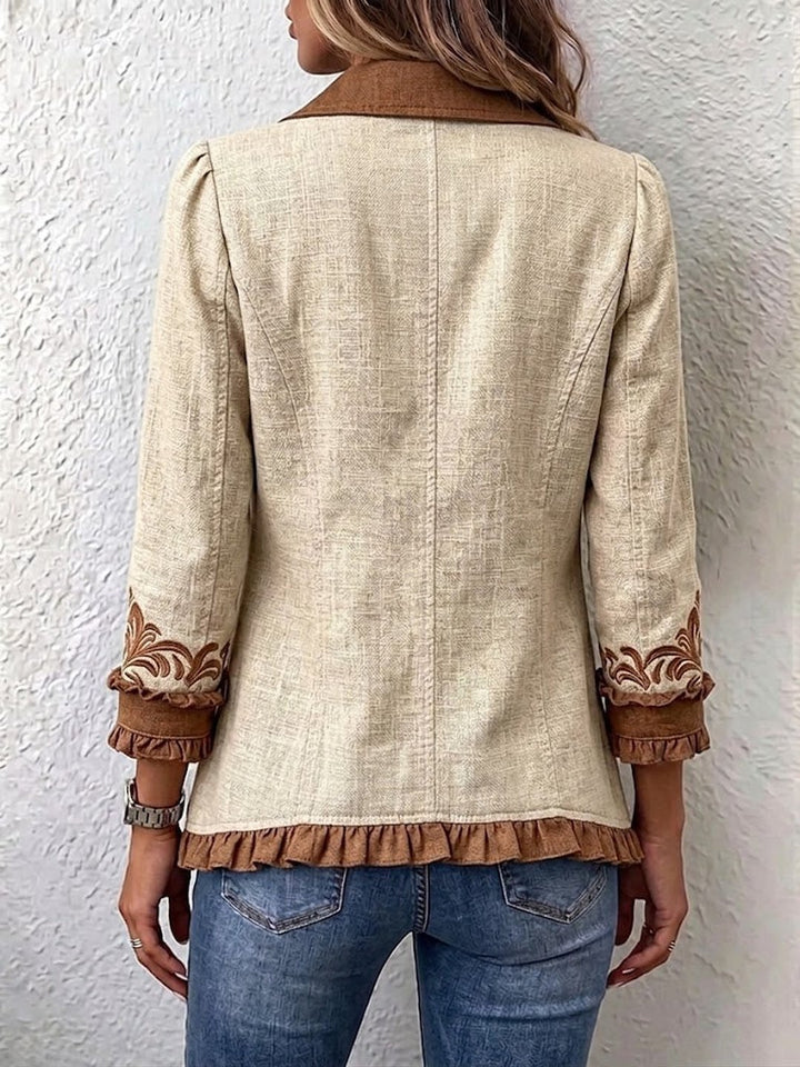 Hallie | Vintage Bohemian Floral Ruffled Jacket